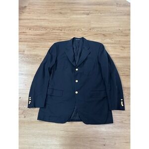 Faconnable Tailleur Mens Navy Blue 100% Wool 3 Button Blazer Sport Coat Italy